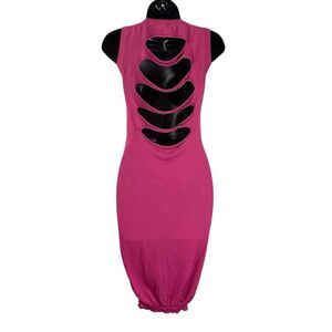 Moschino Cheap and Chic Magenta Pink Dress with Back Cutouts Bodycon Size 6